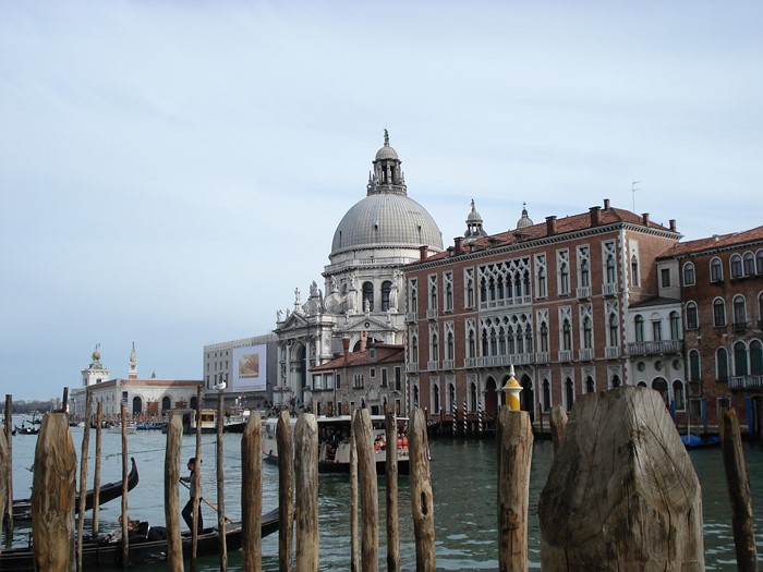 Venice canal with Basilica di Santa Maria della Salute