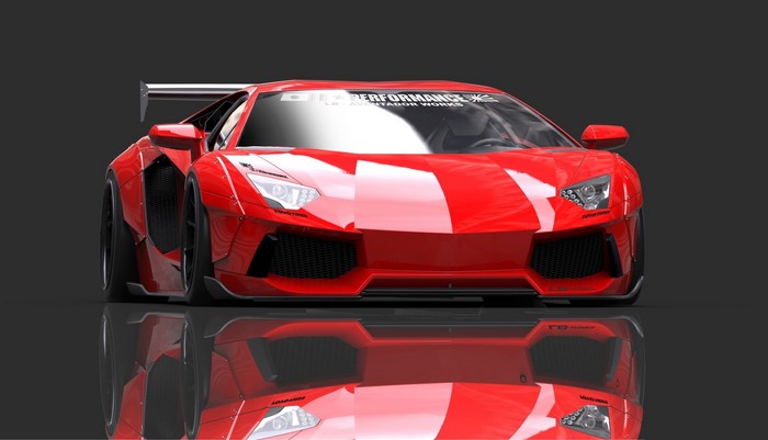 Red Lamborghini Aventador LB Performance