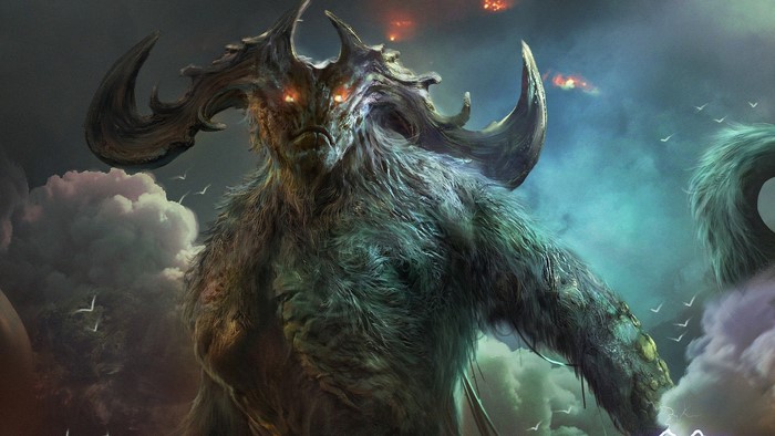 Fantasy Creature with Horns and Fur