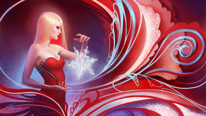 Ice fairy holding a snowflake