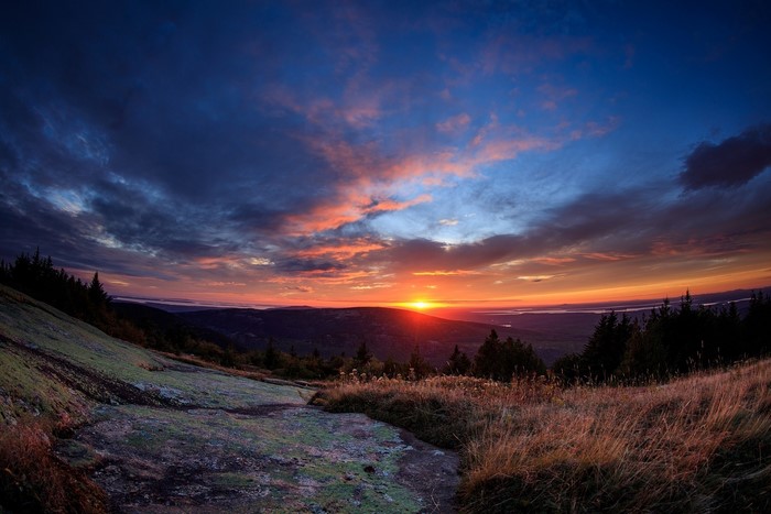 Sunset over Acadia National Park, Maine