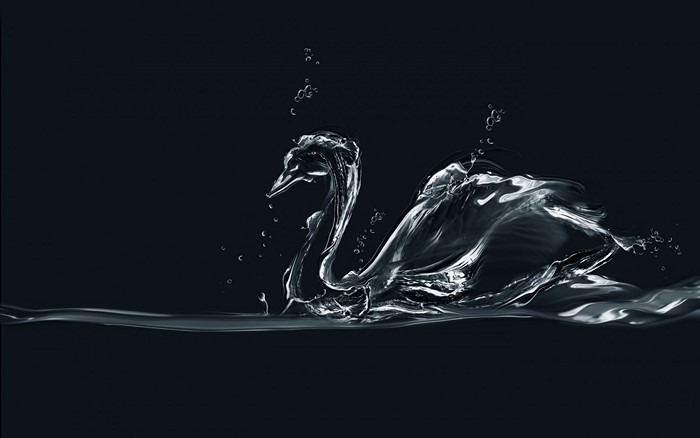 Swan made of water