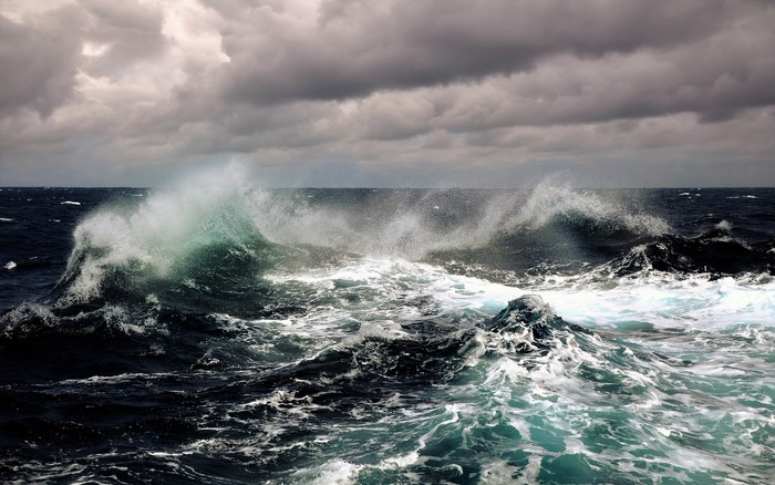 Stormy Ocean with Crashing Waves