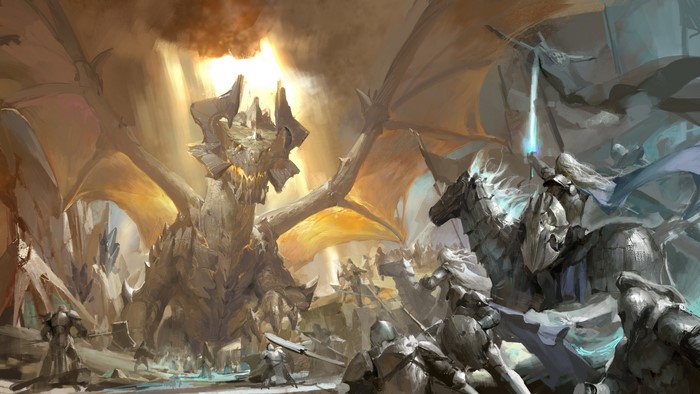 Dragon vs Knights Battle