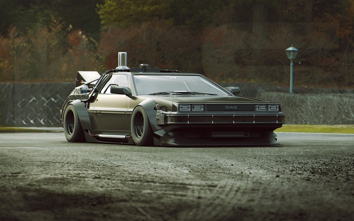 Modified DeLorean time machine from Back to the Future