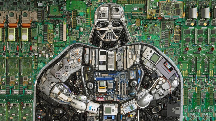 Darth Vader made of computer parts