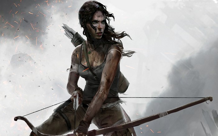 Lara Croft with bow and arrow