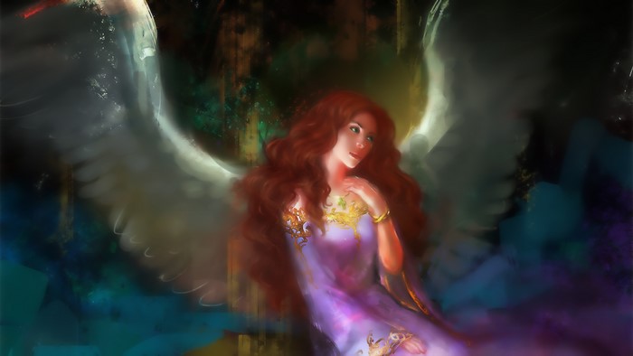 Fantasy Angel with Red Hair