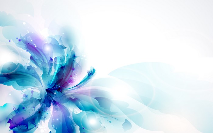 Abstract blue and purple flower illustration