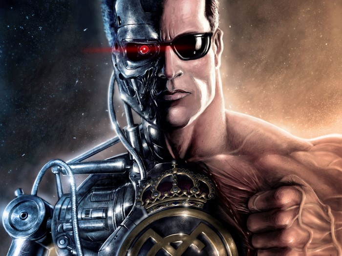 The Terminator with Real Madrid crest