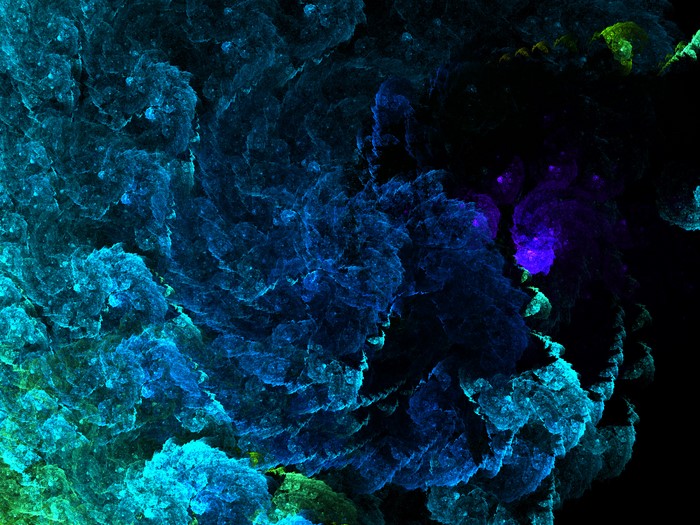 Abstract blue and green fractal patterns