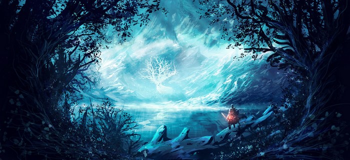 Dark Souls: Tree of Life by a Lake