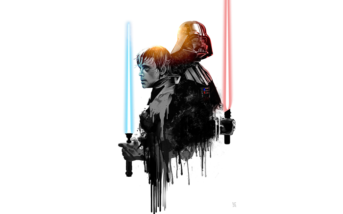 Luke Skywalker and Darth Vader from Star Wars
