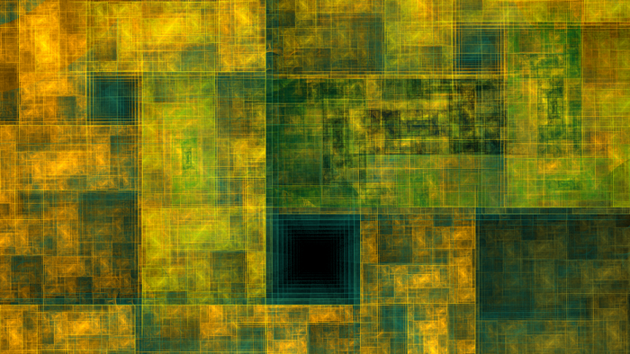 Fractal Geometry with Yellow and Green Squares