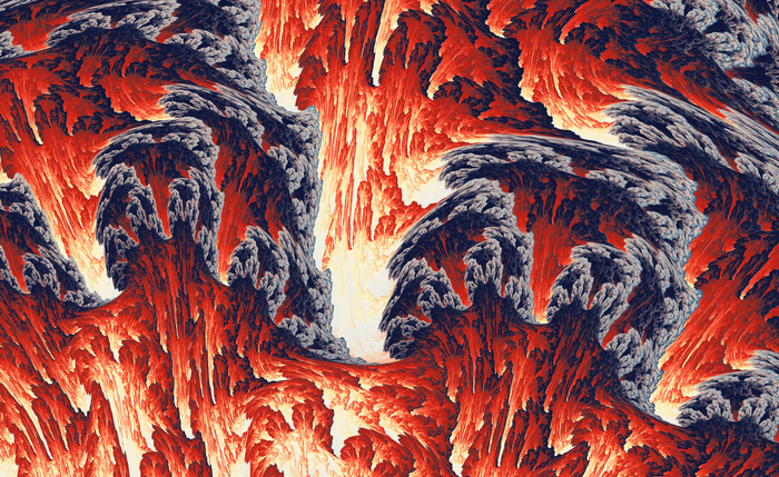 Abstract fractal art with lava and smoke elements