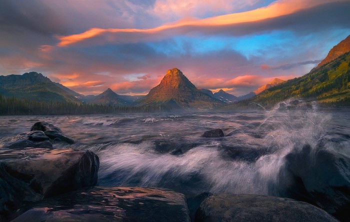 Sunset over Lake McDonald in Glacier National Park