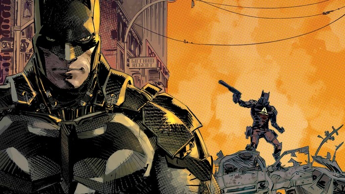 Batman and Azrael in Gotham City