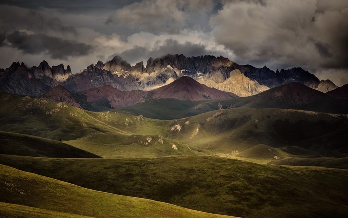 Bayan Har Mountains, China, Landscape, Sichuan, Sunset