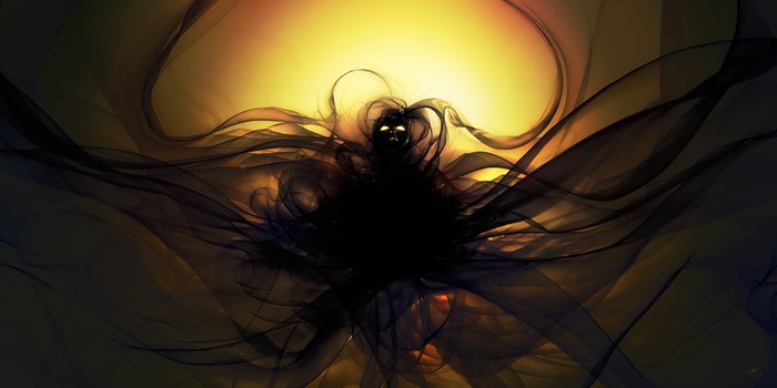 Dark Demon with Glowing Eyes
