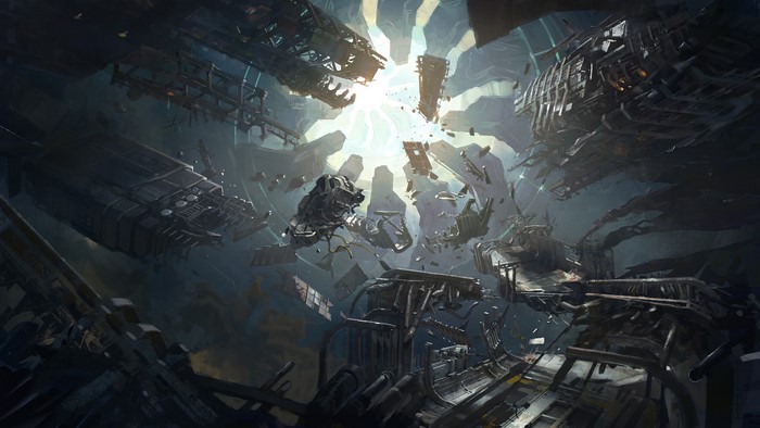 Halo 4 Concept Art of Destroyed Structures