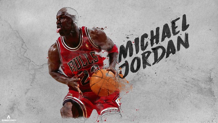 Michael Jordan in Chicago Bulls Basketball Action