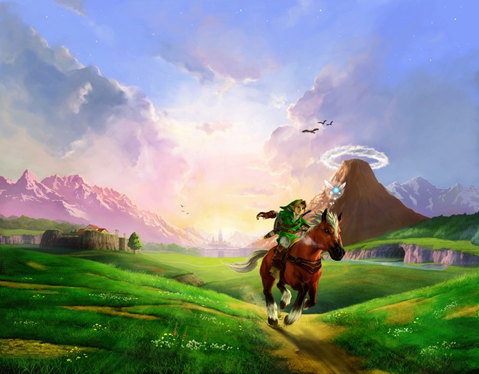 Link from The Legend of Zelda riding Epona