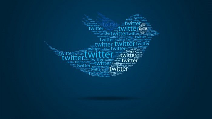 Twitter logo made of text
