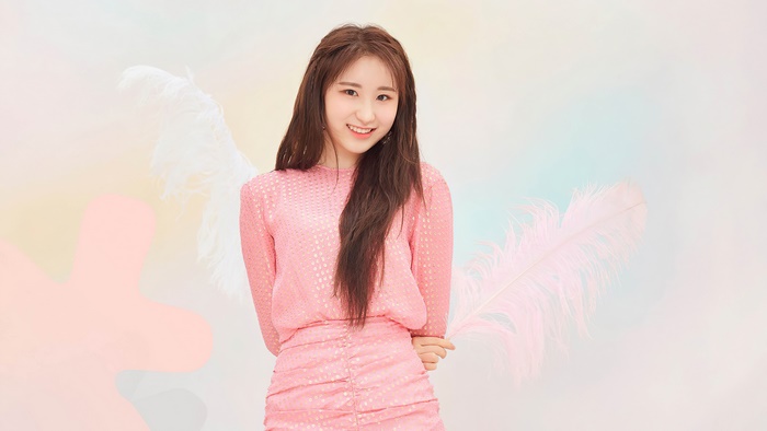 Chaeyeon from IZ*ONE in pink outfit