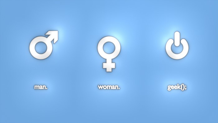 Man, Woman, and Geek symbols