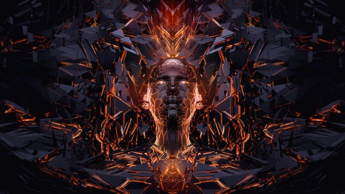 Abstract Human Face with Geometric Structures