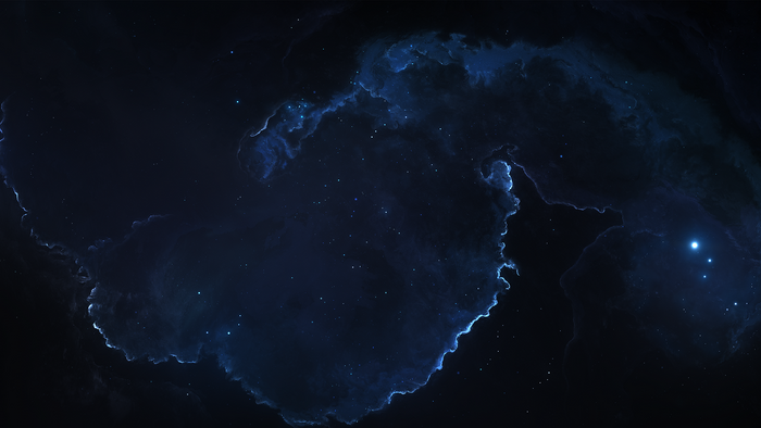 Blue Nebula and Stars in Space