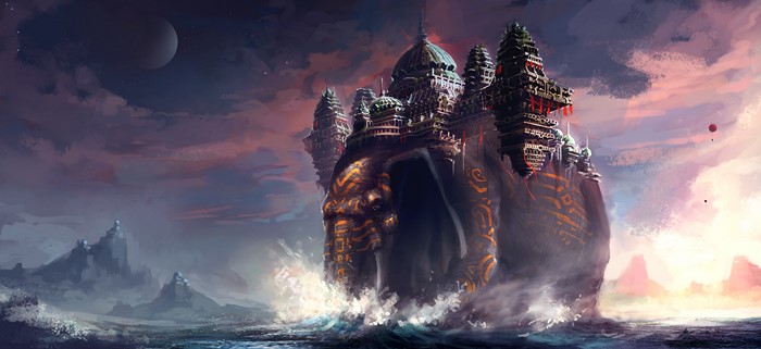 Giant Elephant City on the Ocean