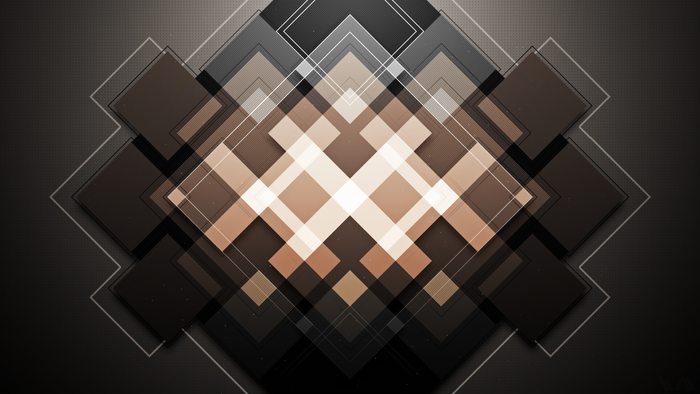 Abstract geometric pattern with brown and white squares
