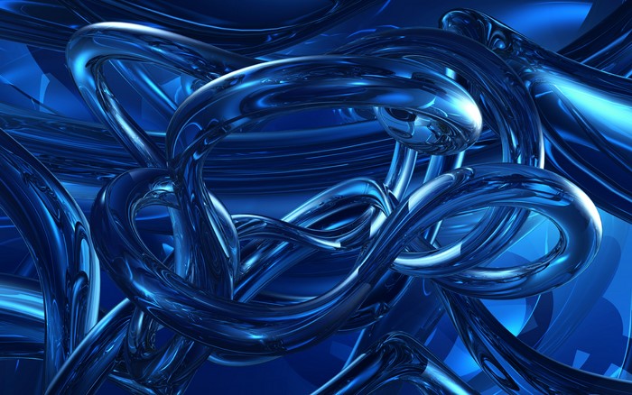 Abstract Blue 3D Digital Art