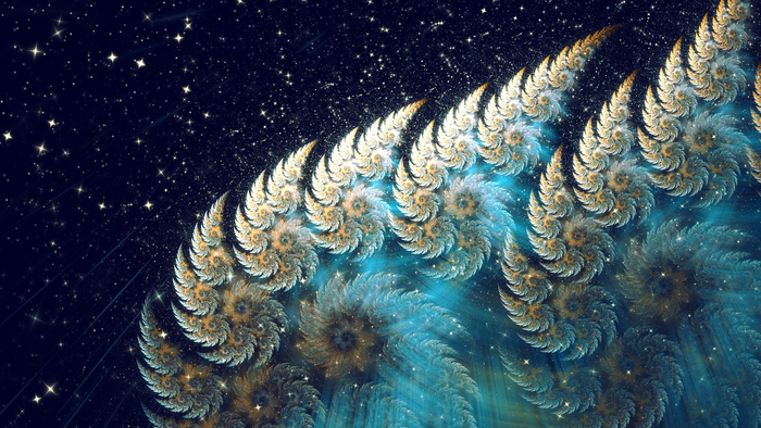 Abstract fractal pattern with stars in deep space