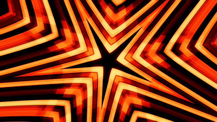 Abstract digital art kaleidoscope star pattern