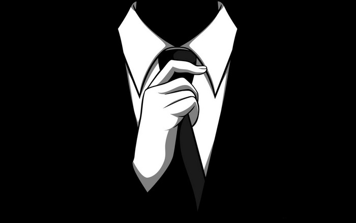 Anonymous Mask Suit Tie