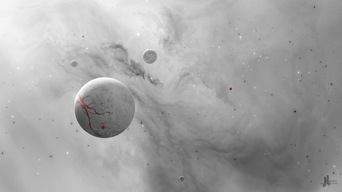 Sci Fi Planets in Nebula
