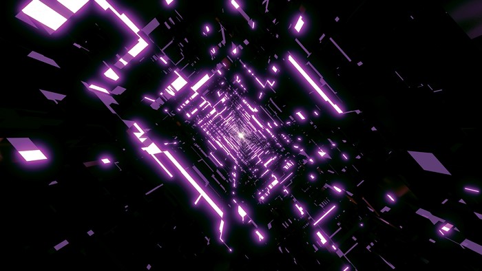 Abstract Purple Digital Art Tunnel