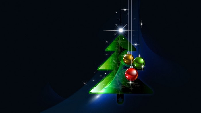 Christmas tree with ornaments and stars