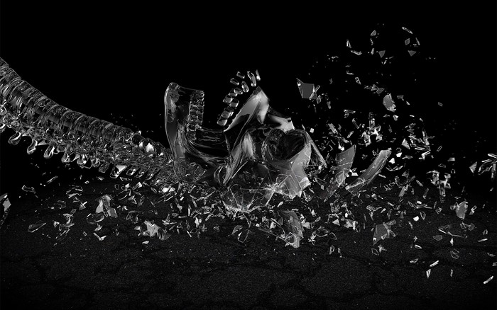 Shattered Glass Skull and Spine