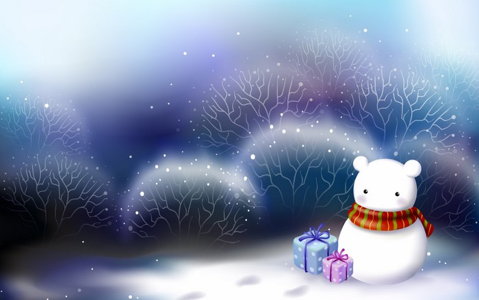 Christmas Snowman with Gifts
