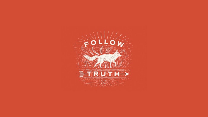 Minimalist fox with "Follow Truth" text
