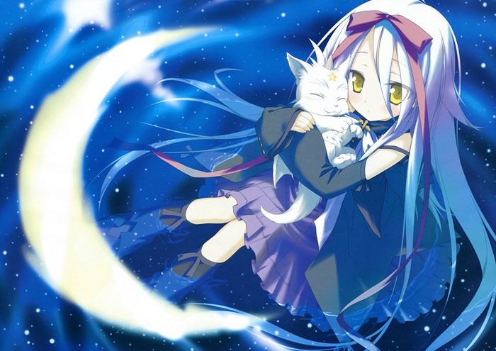 Mare S. Ephemeral with a white cat