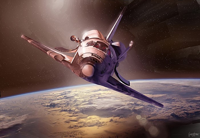 Space Shuttle Orbiting Earth