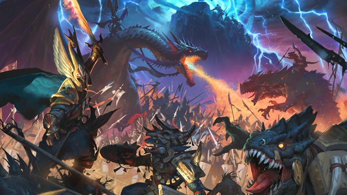 Total War: Warhammer II - Battle with Dragons and Elves