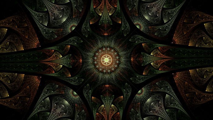 Abstract Fractal Art with Brown and Green Tones