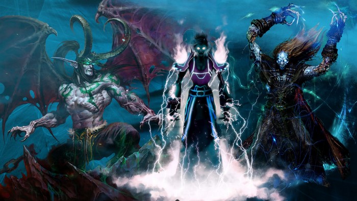 Illidan, Mage, and Undead from World of Warcraft