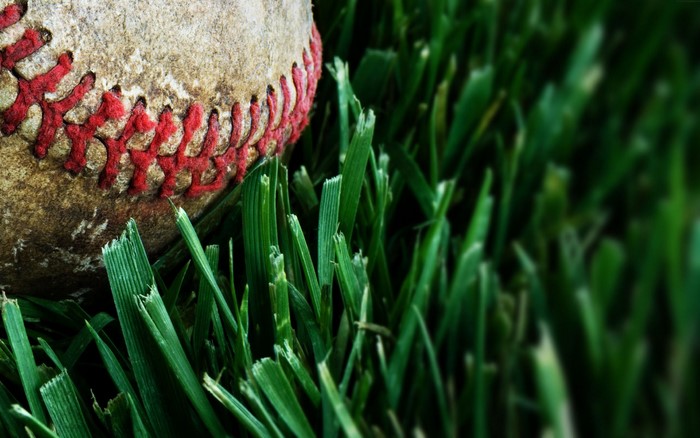Baseball on grass