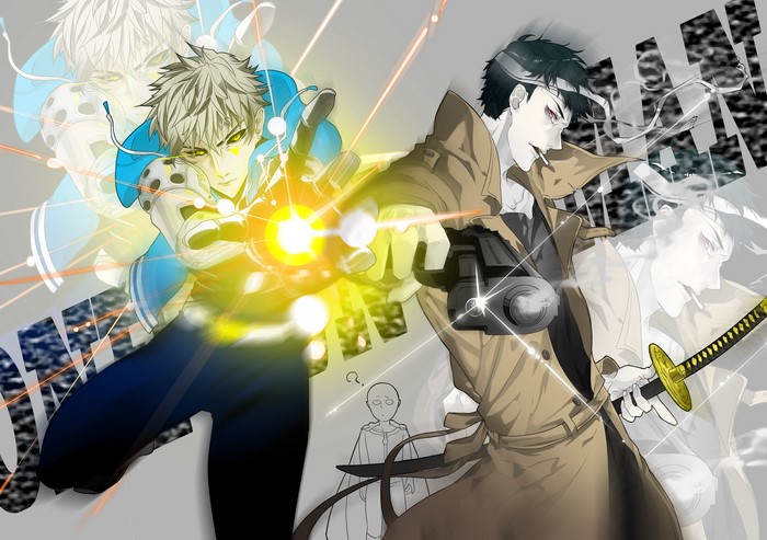 Genos and Zombieman from One-Punch Man